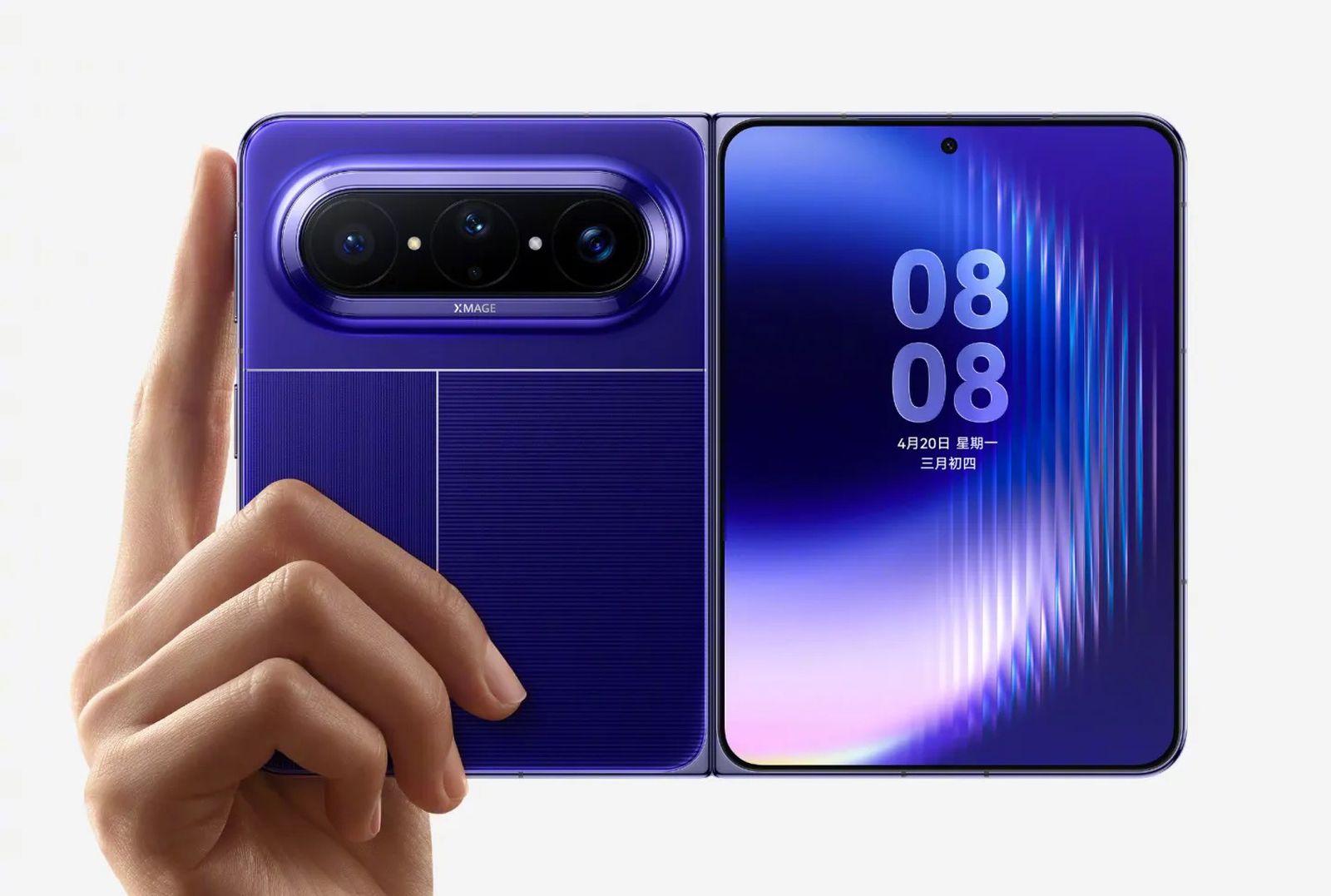 华为新折叠机外形与传闻中的苹果折叠屏 iPhone 十分相似