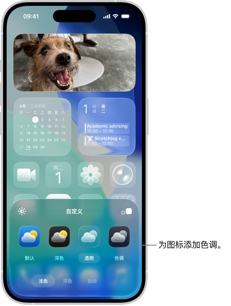 在 iPhone 主屏幕上自定义 App 和小组件