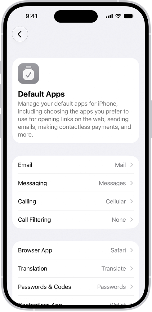 在 iPhone 上更改默认 App