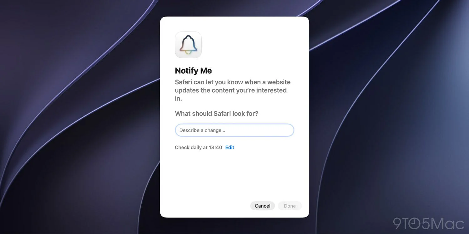 macOS 27:如何在 Safari 中使用新的“通知我”功能