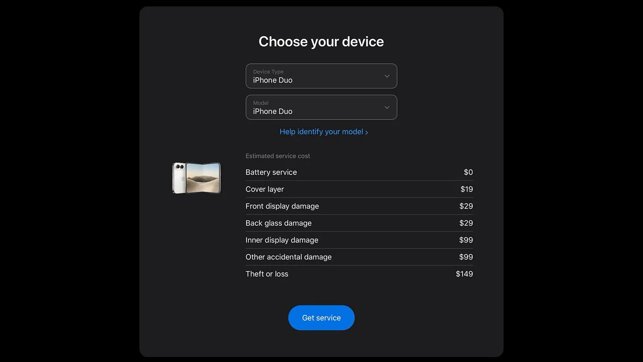 Apple 官方维修页面原图