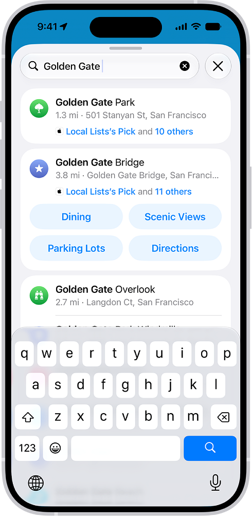 在“地图” App 中搜索。