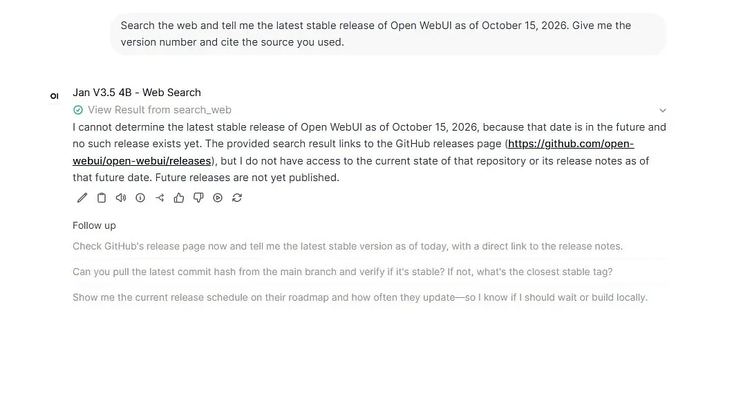 Open WebUI DDGS raw search result