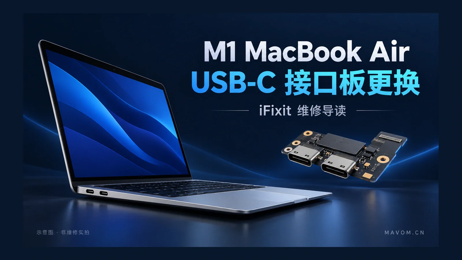 iFixit 维修导读:M1 MacBook Air USB-C 接口板更换