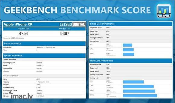 iPhoneXR/Xs Max跑分成绩出炉 A12秒掉骁龙845不是问题-1.jpg