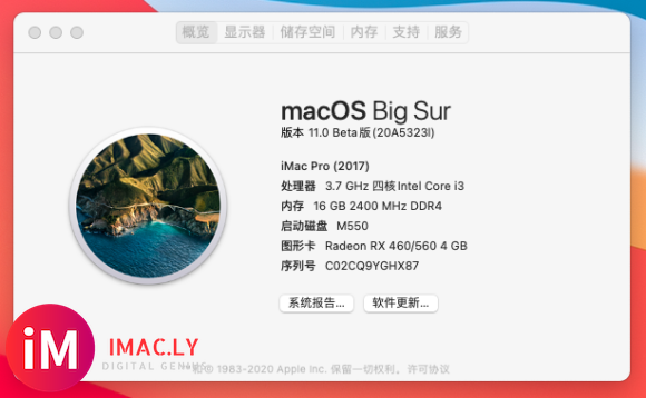 macOS 11.0 Big Sur B3 测试版 B360M+i3 9320+RX460-1.jpg