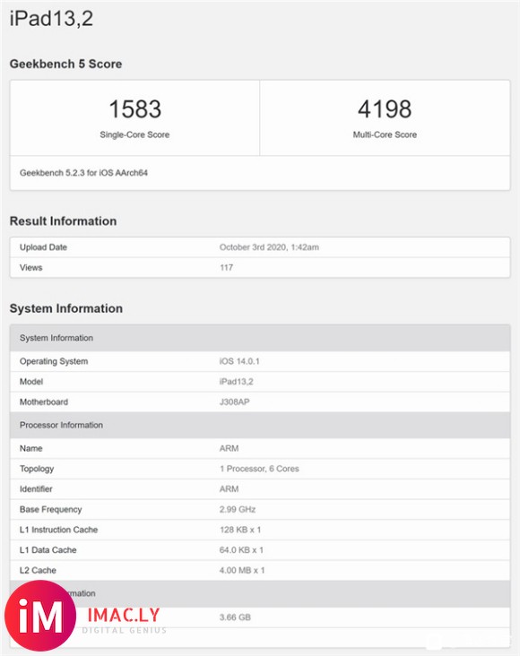 iPhone 12性能曝光:A14多核表现不如平板版-2.jpg