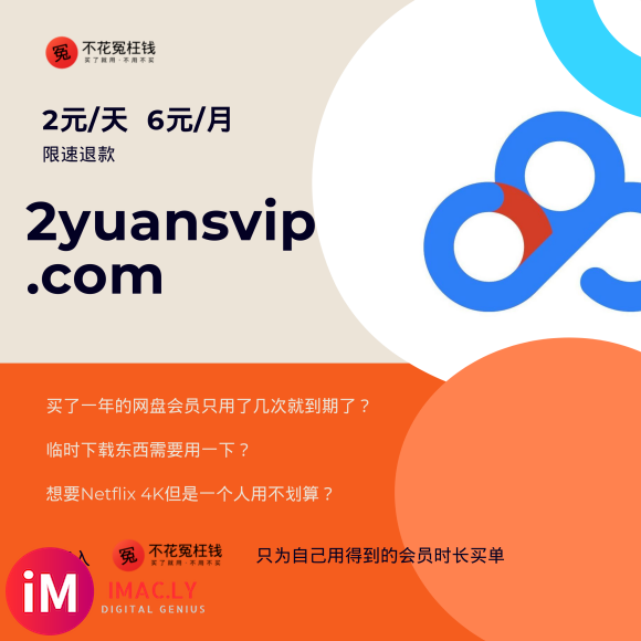 下载美剧必备百度网盘超级会员svip出租 2元/天 6元/月 限速退款-1.jpg