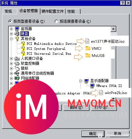 VMware虚拟机上win98系统这两个问号设备怎么安装驱动？-1.jpg