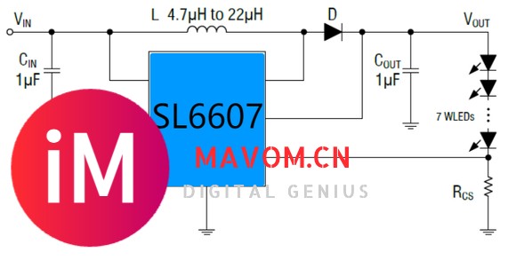 SL6607升压恒流IC 内置MOS管 3V 升6V 电流100ma 功率6W-2.jpg