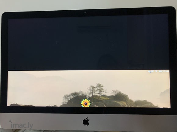 iMac更新了系统之后开机页面只显示一半是什么问题啊?-1.jpg